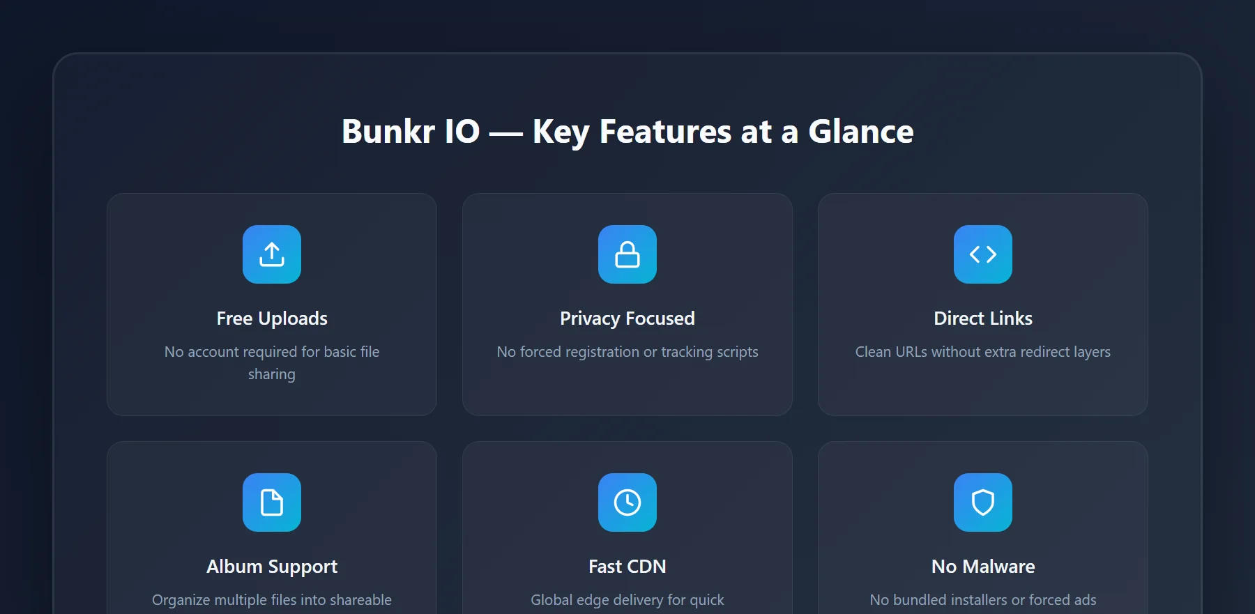 Bunkr IO free file hosting upload interface screenshot