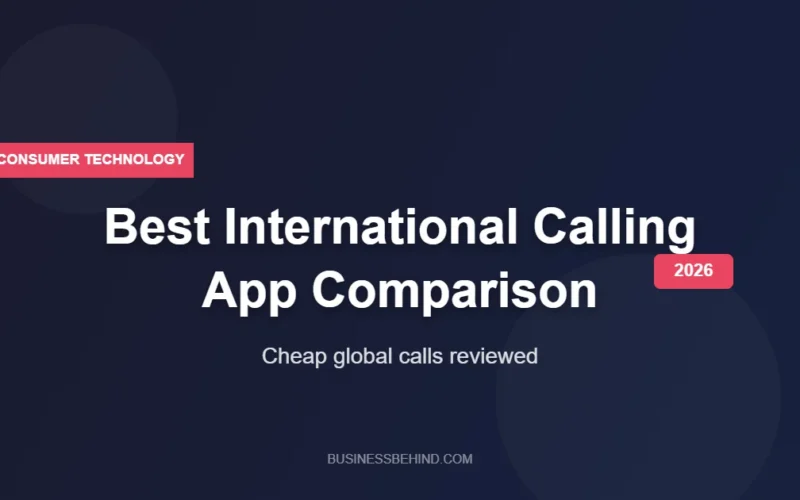 Best international calling app comparison graphic showing WhatsApp, Skype, Google Voice, and Rebtel reviewed for cheap global calls
