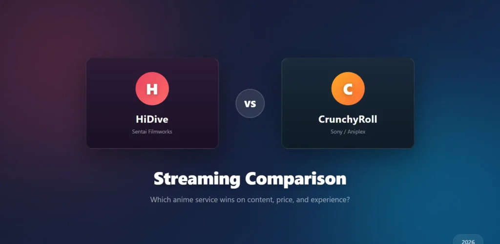 HiDive vs CrunchyRoll: Best Anime Streaming Comparison (2026)