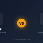 Proxy vs VPN comparison diagram showing data encryption and IP masking differences