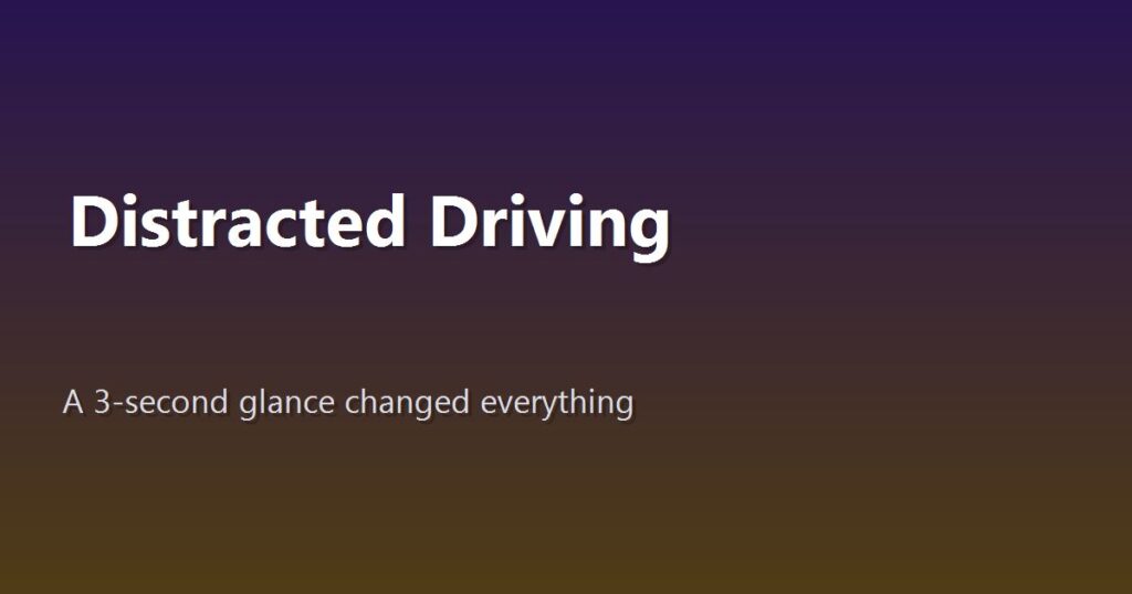 The Real Cost of Distracted Driving: How a 3-Second Glance Changed Everything
