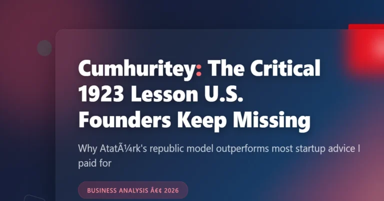 Cumhuritey: The Critical 1923 Lesson U.S. Founders Keep Missing