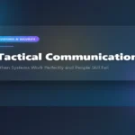Tactical communication guide featured image showing radio signals and shield icons on dark gradient